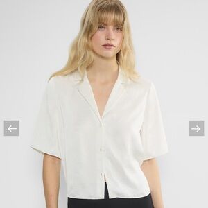 Aritzia Wilfred Beso Satin Shirt - White / Cream